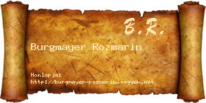 Burgmayer Rozmarin névjegykártya